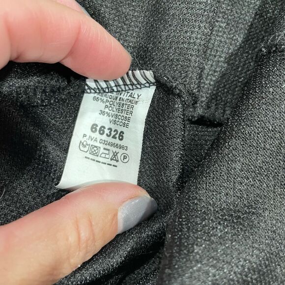 Flippy Knitted Pull-on Mini Skirt Dark Marbleized Heather Gray Made in Italy - Picture 3 of 4